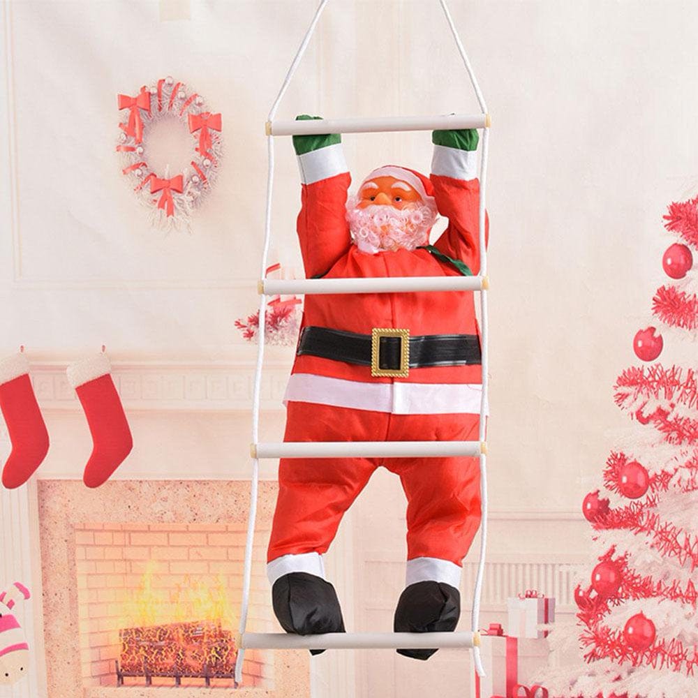 60CM Climbing Rope Ladder Santa Claus Christmas Decorations Outdoor Santa Claus Doll Pendant