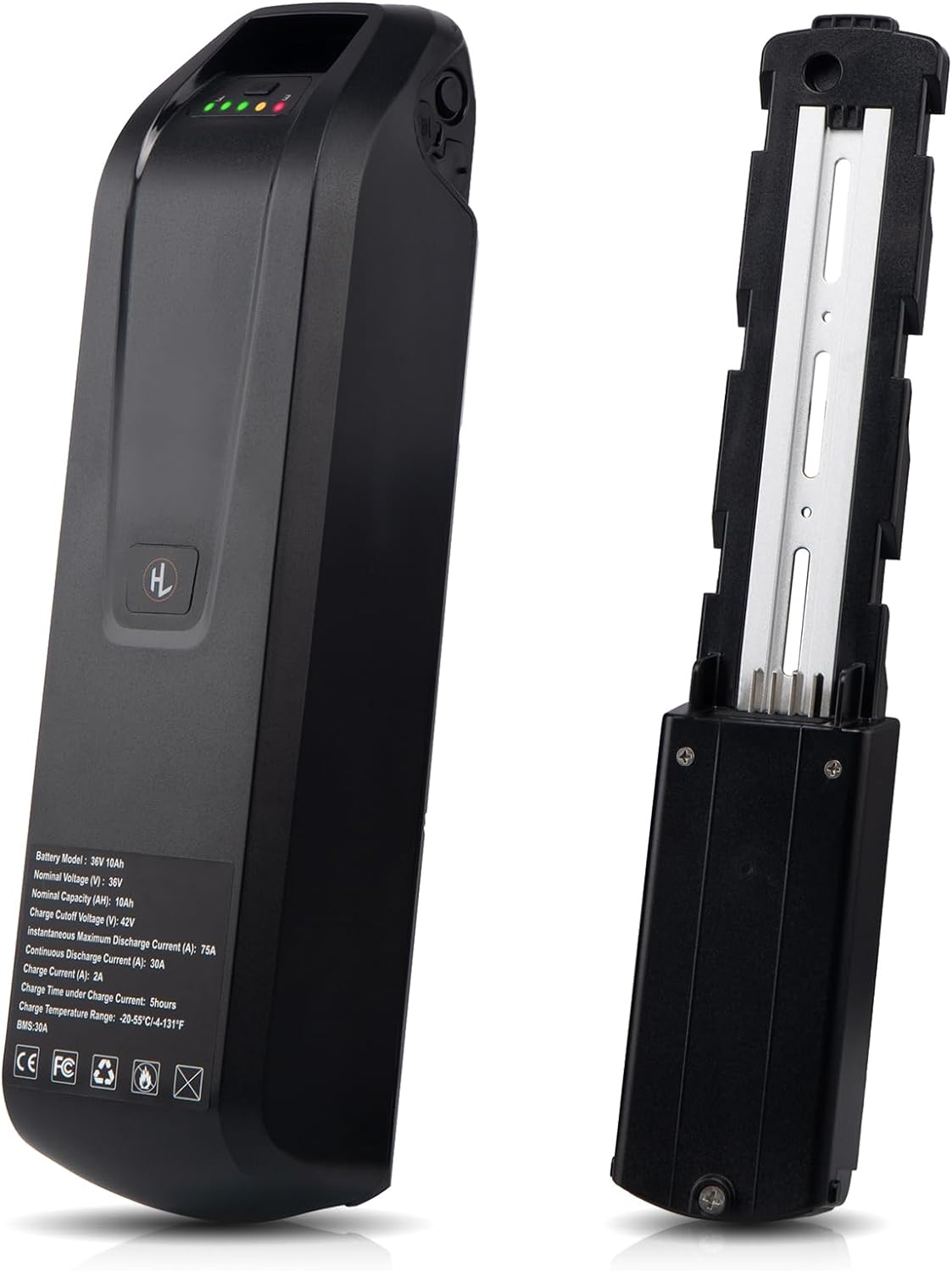 Ebike Battery 36V 10Ah Lithium Battery Ebike Battery Pack with 2A Fast Charger and BMS, USB Interface, LED Battery Indicator,Power Switch, Safety Lock for 750W Electric Bike,Motorcycle（4-Pin）