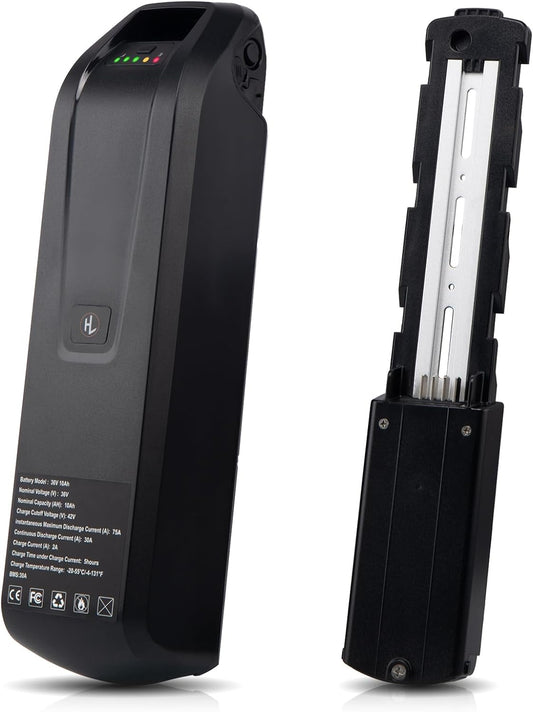 Ebike Battery 36V 10Ah Lithium Battery Ebike Battery Pack with 2A Fast Charger and BMS, USB Interface, LED Battery Indicator,Power Switch, Safety Lock for 750W Electric Bike,Motorcycle（4-Pin）