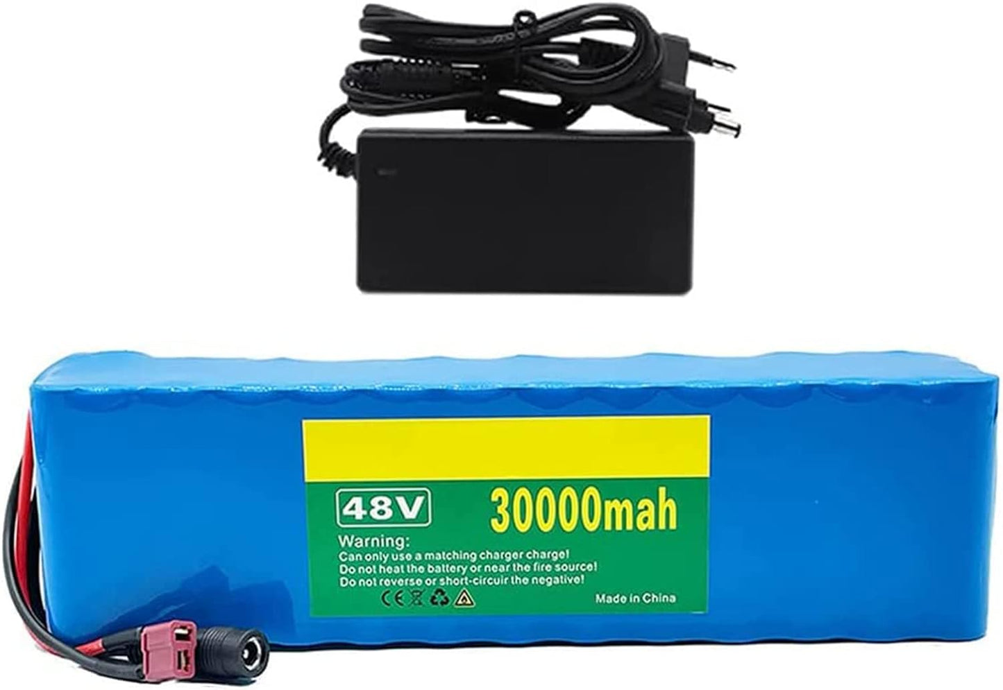 48V 30Ah E-Bike Battery, for 350W/500W/750W/1000W Electric Bicycle/Scooter Motor, with BMS + 54.6V 2A Charger,XT60 Plug