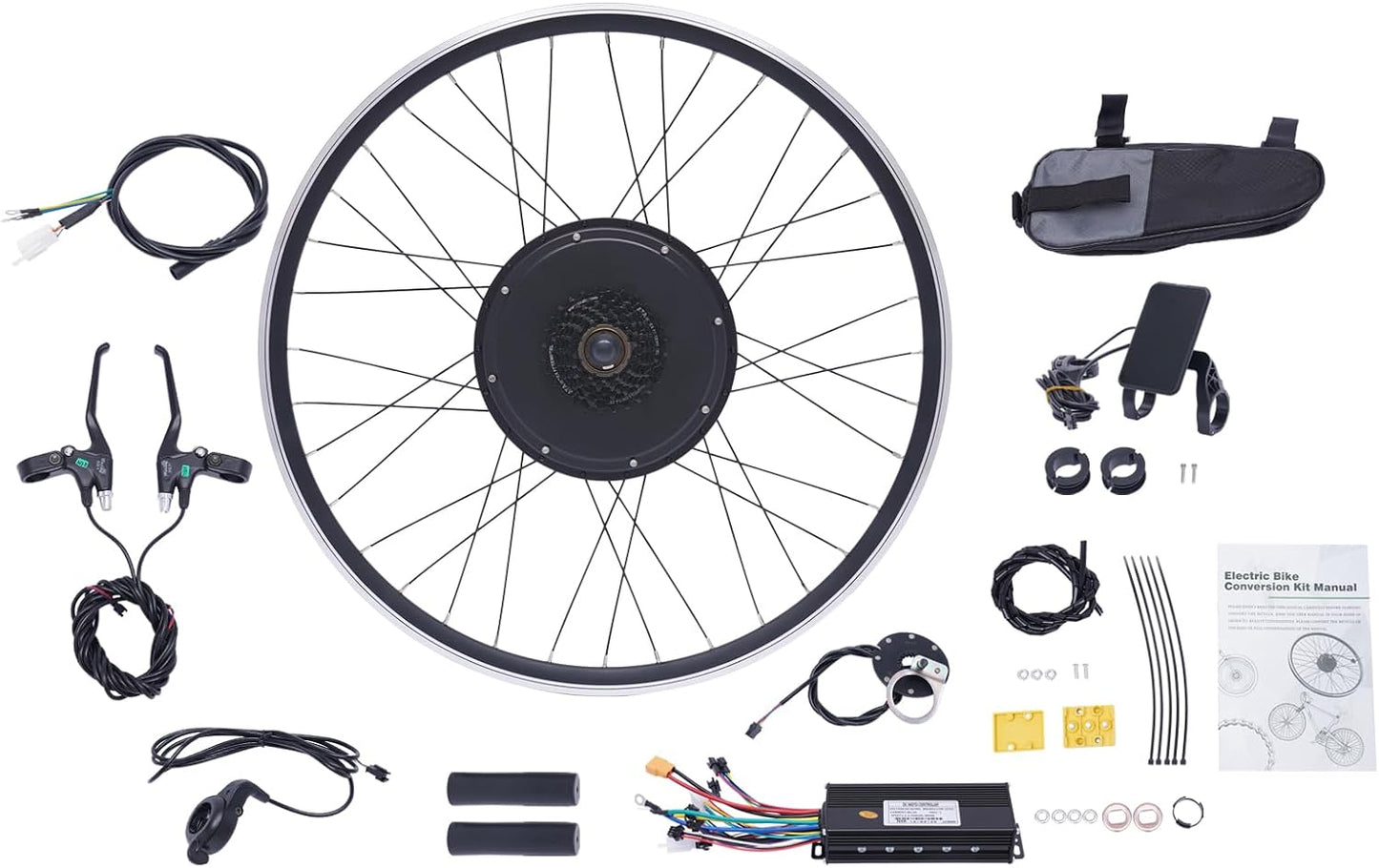 Electric Bike Conversion Kit, 28"/29" Front/Rear Wheel E-Bike Conversion Kit 48V 1000W 700C Powerful Ebike Hub Motor Kit with LCD Display Ebike Wheel Kit for Adults