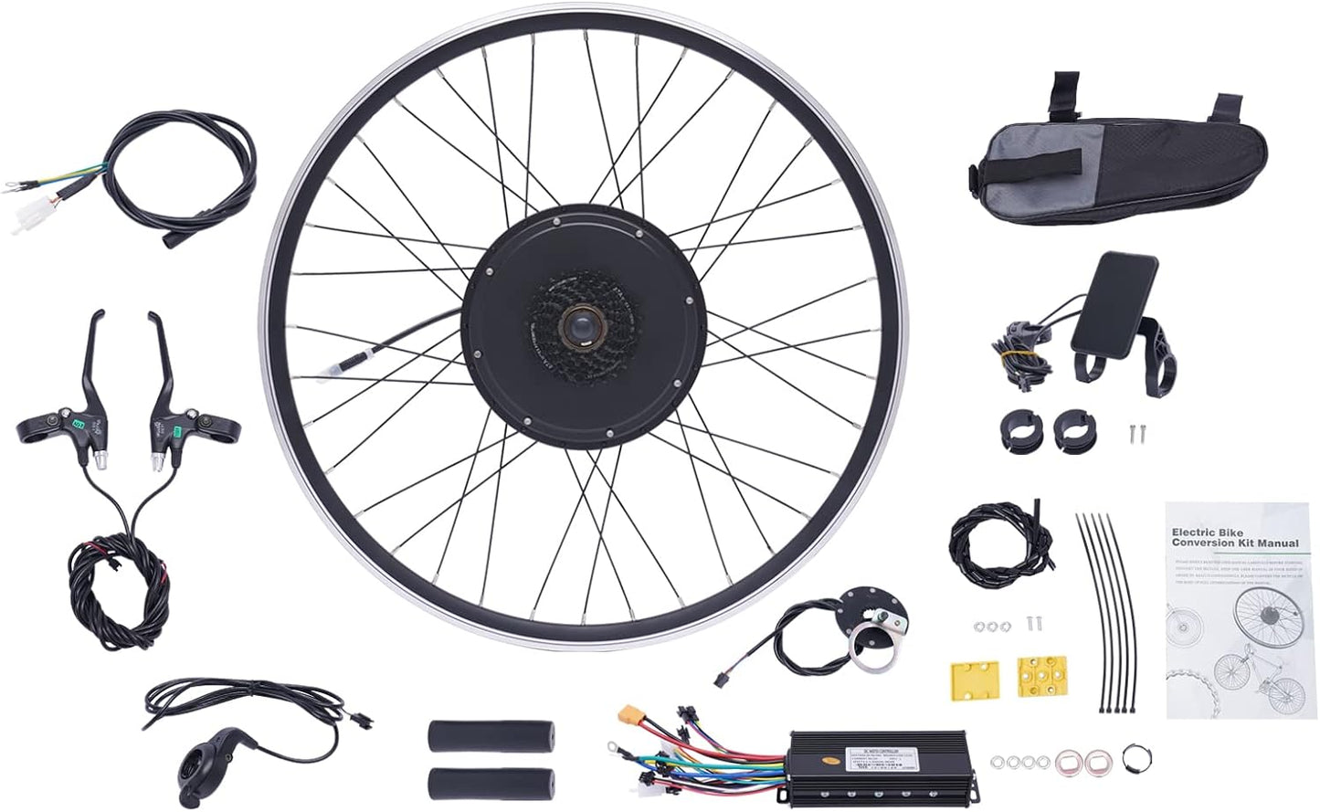 DNYSYSJ Electric Bike Conversion Kit, 48V 1000W 700C 28"/29" Front/Rear Wheel E-Bike Conversion Kit w/LCD Display, Powerful Ebike Hub Motor Kit with PAS Bicycle Ebike Wheel Kit