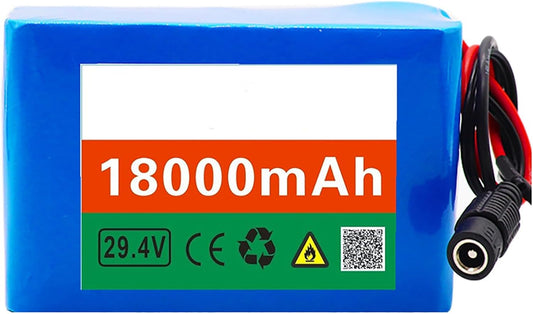 25.2V 18Ah E-Bike Li-Ion Battery,18Ah 18650 Battery Electric Bicycles Lithium Battery Pack, with BMS +Charger 18Ah 25.2V T