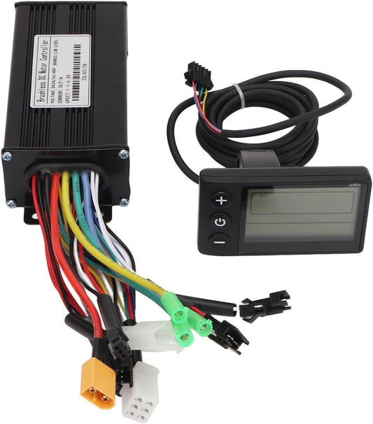 Asixxsix DC24V 36V 48V 500W 750W Brushless Motor Controller, 26A 3 Mode Sine Wave Scooter Brushless Controller Kit with S866 Panel Display, E Bike Conversion Kit, Waterproof