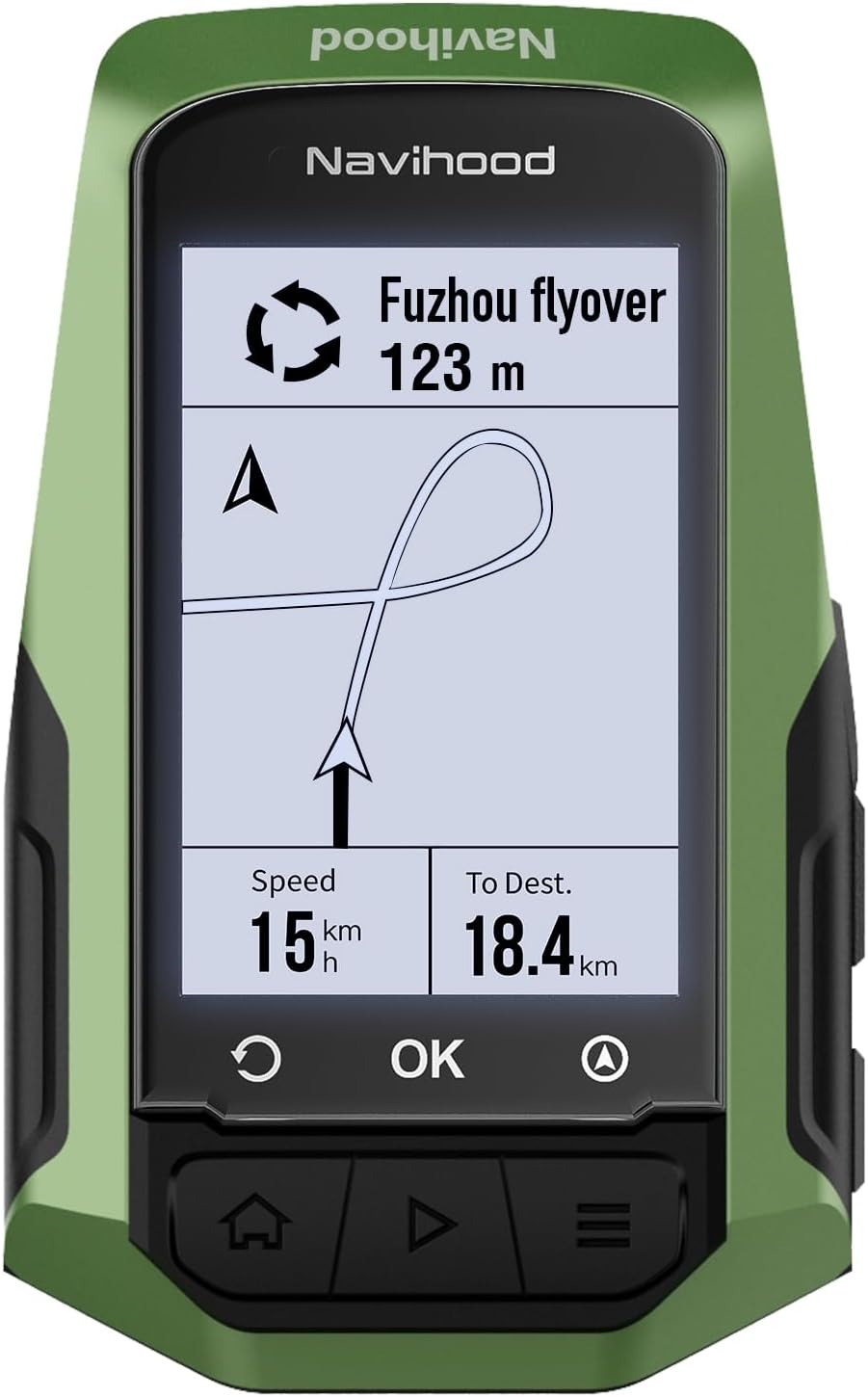 MEILAN Navihood L1 GPS Bike Computer, Navigation Bicycle Computer with Offline Maps and Dynamic Road Planning, 2.6 inch LCD Cycling GPS Unit IPX7, Compatible with ANT+ Sensors/Core/Electronic Shifting