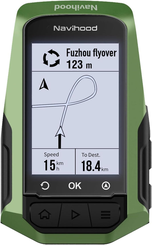 MEILAN Navihood L1 GPS Bike Computer, Navigation Bicycle Computer with Offline Maps and Dynamic Road Planning, 2.6 inch LCD Cycling GPS Unit IPX7, Compatible with ANT+ Sensors/Core/Electronic Shifting