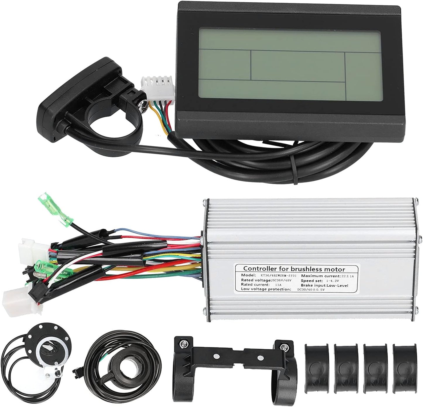E-Bike Motor Controller Kit, 36V48V 500W Electric Bike Motor Speed Controller with LCD Display, DIY E-Bike Conversion Kit for KT, for Electric Bicycle, Scooter, Electric Skateboard