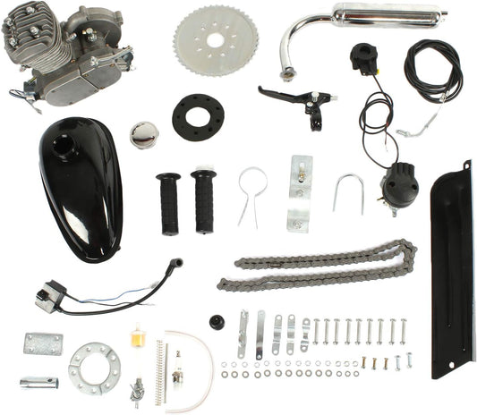 PEXMOR 50cc Bicycle Engine Bike Motor Kit, 2 Stroke Gas Motorized Bike Conversion Kit, Gasoline Petrol Bicycle Motor Refit Full Set for 26-28" Bikes with V-Frame,Super Fuel-efficient