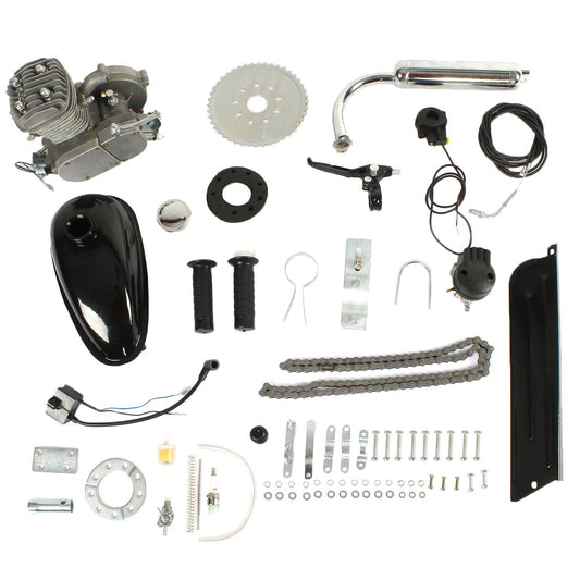 PEXMOR 80cc Bicycle Engine Kit, 2 Stroke Bike Motor Kit Gas Motorized Bike Conversion Kit, Gasoline Petrol Bicycle Motor Refit Full Set for 26-28" Bikes with V-Frame,Super Fuel-efficient