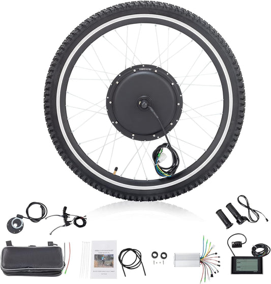 Ktaxon 48v 1000w Ebike Conversion Kit, 24In Electric Bike Conversion Kit with Powerful Hub Motor, LCD Display, 5 Optional Speed,4 Riding Modes, PAS System and Intelligent Controller (Front Wheel)
