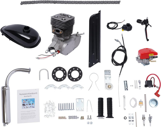 100CC Bicycle Motor Kit 2 Stroke Pedal Cycle Petrol Gas Motorized Motor Bike Modified Set Kit Upgraded Air Cooling Motorized Engine Kit