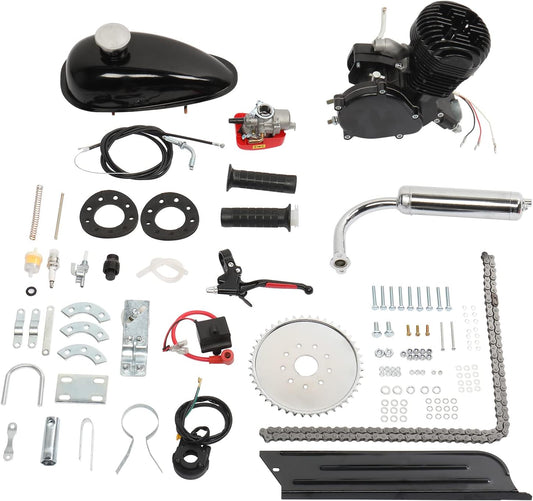 Ktaxon 100cc Bicycle Engine Kit, 2-Stroke Engine Bicycle Engine Bike Motor Kit with Super Fuel-efficient, Powerful Engine for Most 26" Bikes