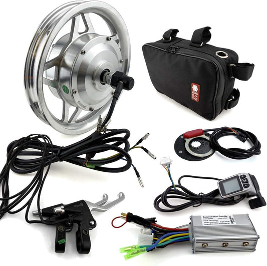 250W Electric Bike 12 Inch Motor Wheel Kit for Front Wheel Comes with LCD Thumb Throttle (36V)