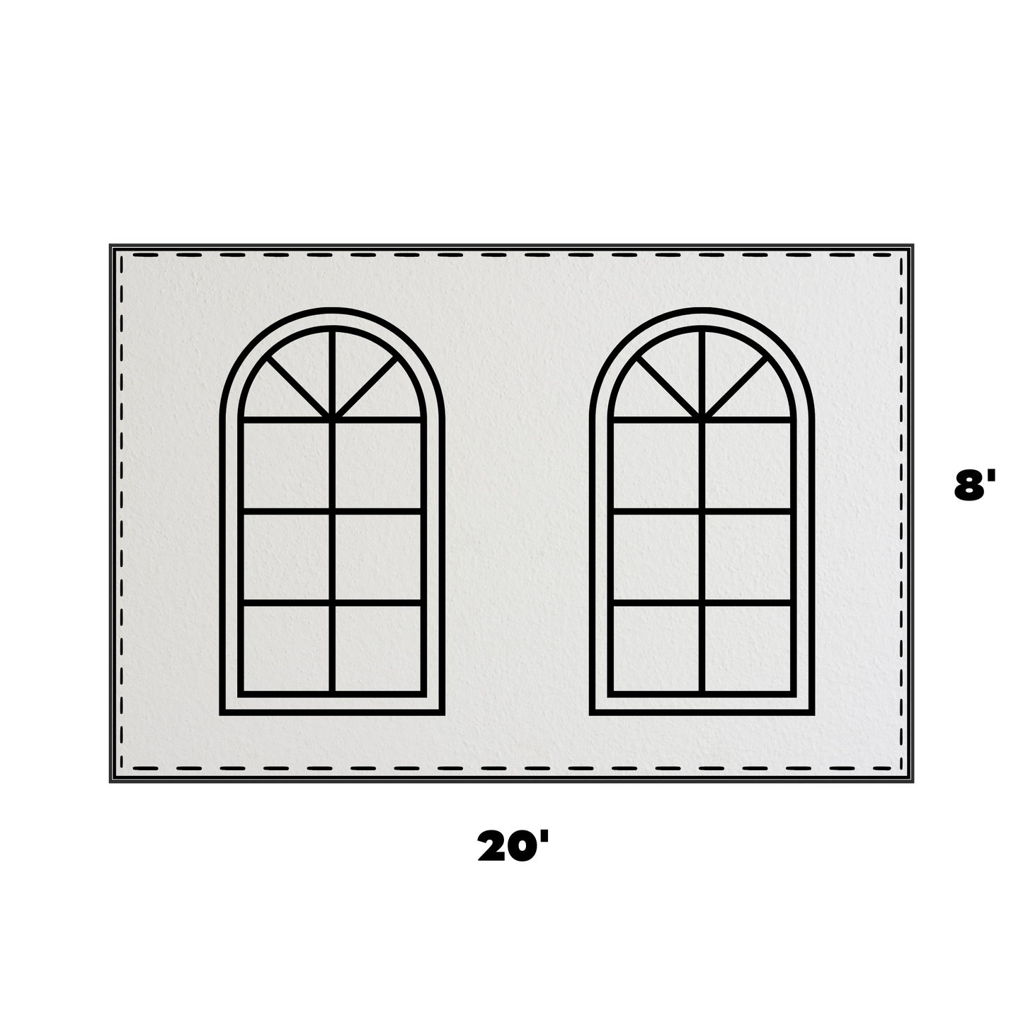 8 x 20 Cathedral Window Sidewall
