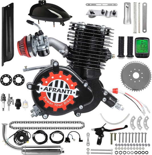 100cc Bicycle Engine Kit 2 Stroke Motorized Bike Motor Kit for 26" 28" Bicycles Petrol Gas Powered Bicycle Motor Kit Upgrade with Digital Speedometer