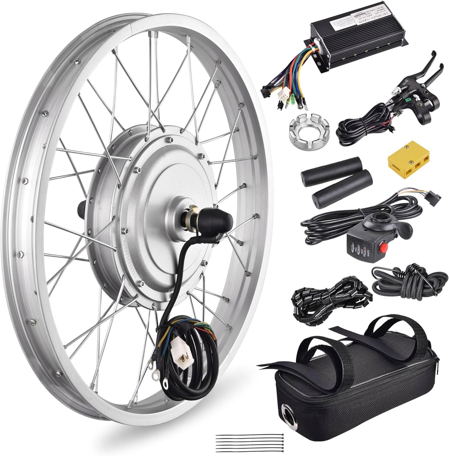 AW Electric Bicycle Front Wheel 20/24Inch E-Bike Conversion Kit 36V 750W Ebike Wheel Kit Thumb Throttle Hub Bicycle Conversion Motor Kit
