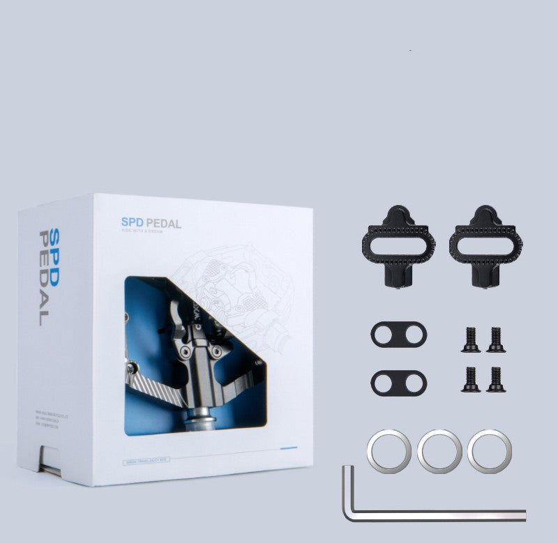 Mountain Bike Lock Step Turn Flat Step Bicycle Peilin Foot Aluminum Alloy Pedal Bearing Riding Accessories - Blue Force Sports