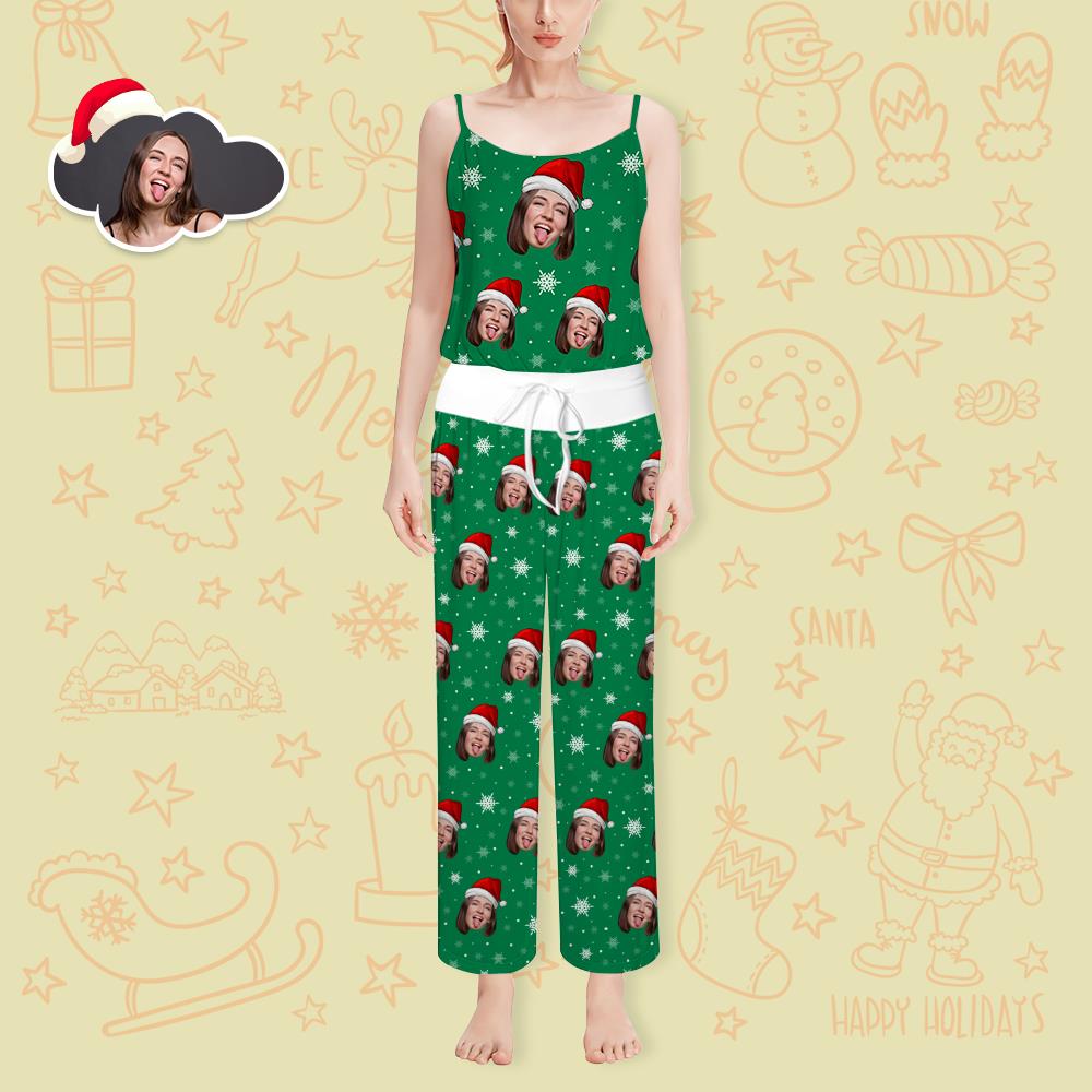 Custom Christmas Pajama Set with Girlfriend Face Women's Loungewear Set Gift