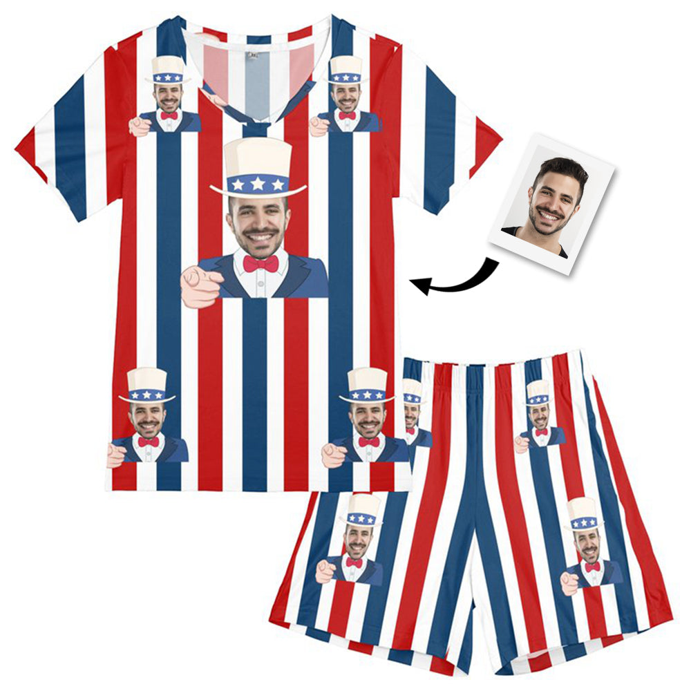 Custom Face Pajamas I Want You Short Pajama Set Gift for Women