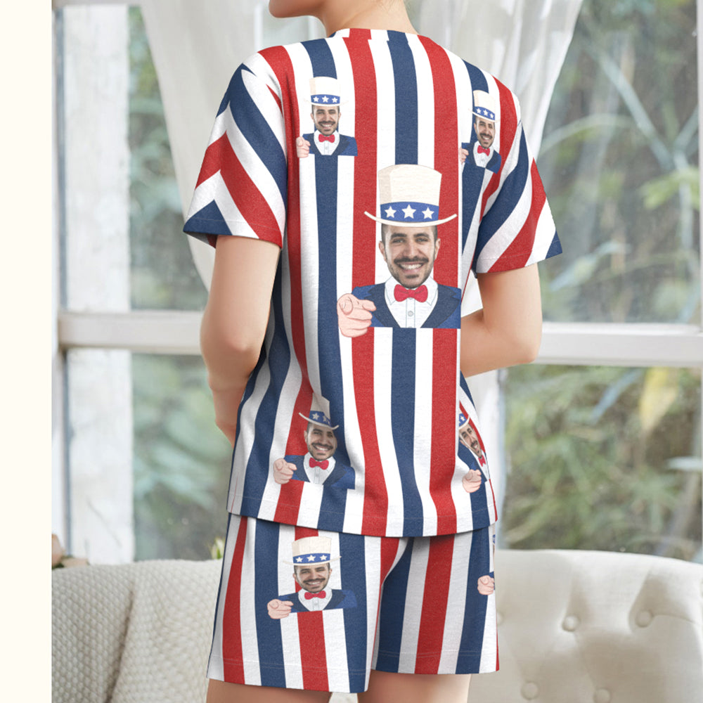Custom Face Pajamas I Want You Short Pajama Set Gift for Women
