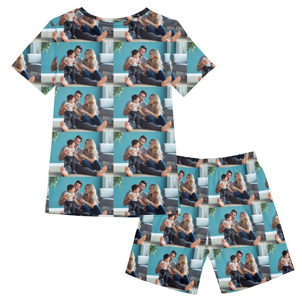Custom Photo Pajamas Loving Family Short Pajama Set Gift for Women