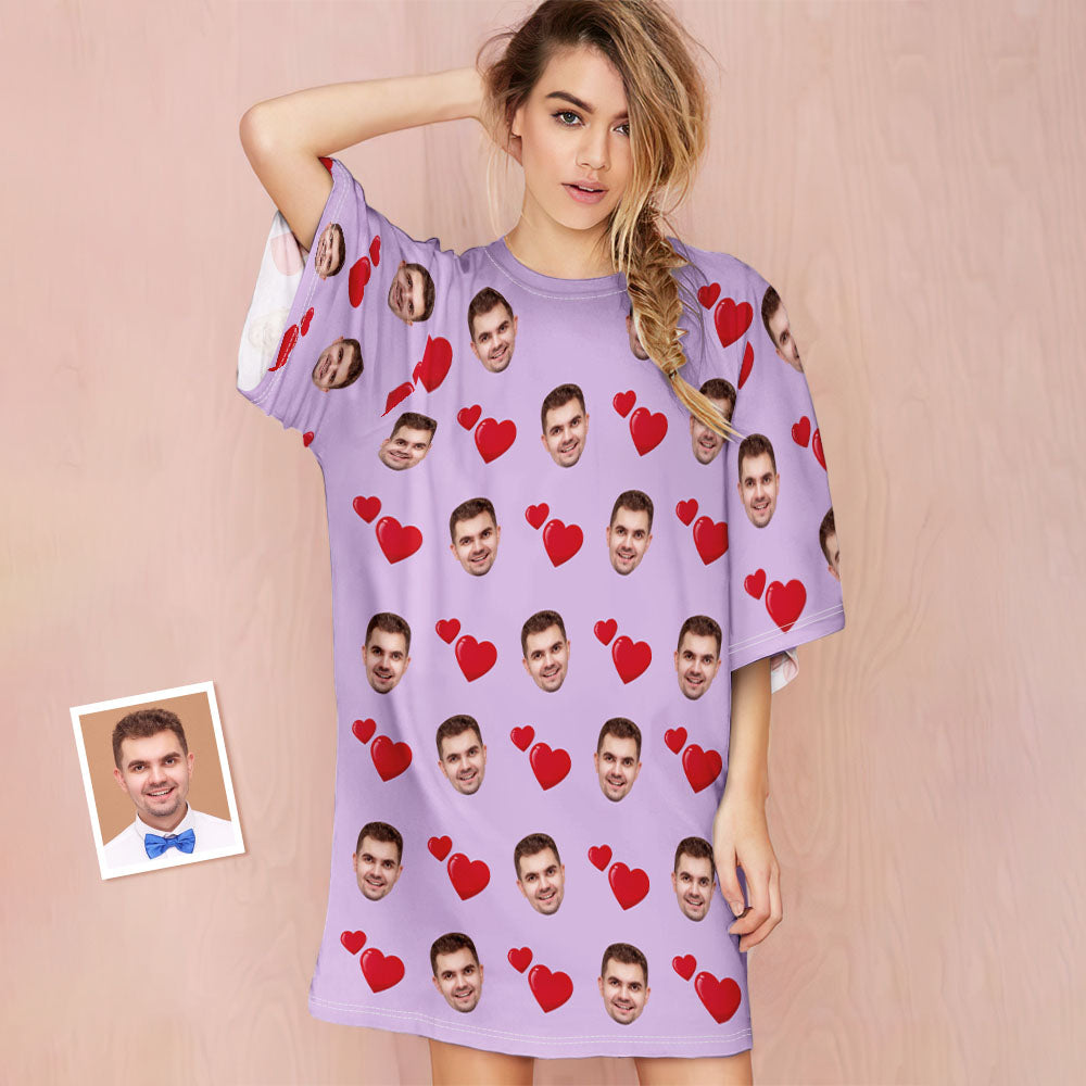 Custom Photo Face Nightdress Fashion Comfortable Design Gifts