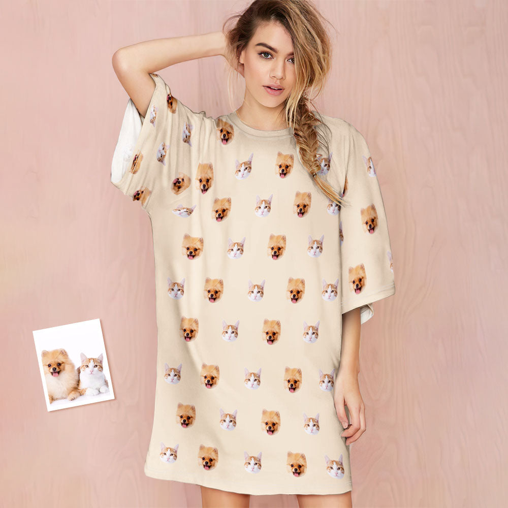 Custom Photo Face Nightdress Cute Pet Creative Home Gifts