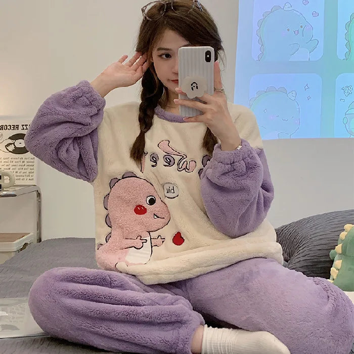 Cartoon Onesie Pajamas Funny Fleece Pyjama Flannel Anime Onesie Adults Animal Pajamas Set Women Men Warm Winter Bear Sleepwear Cosplay Halloween ShopOnlyDeal