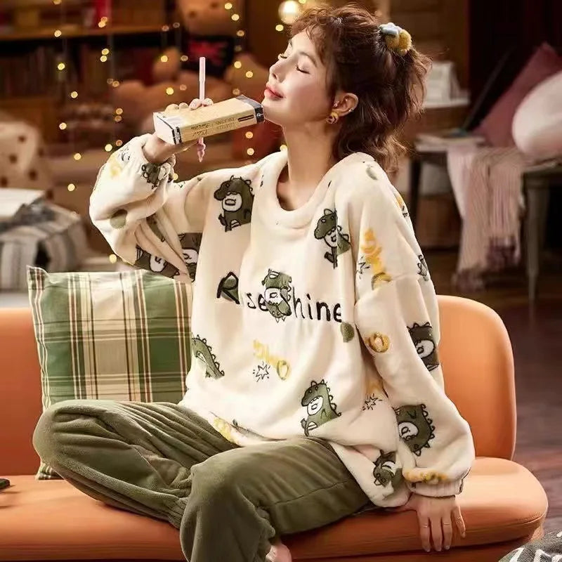 Cartoon Onesie Pajamas Funny Fleece Pyjama Flannel Anime Onesie Adults Animal Pajamas Set Women Men Warm Winter Bear Sleepwear Cosplay Halloween ShopOnlyDeal