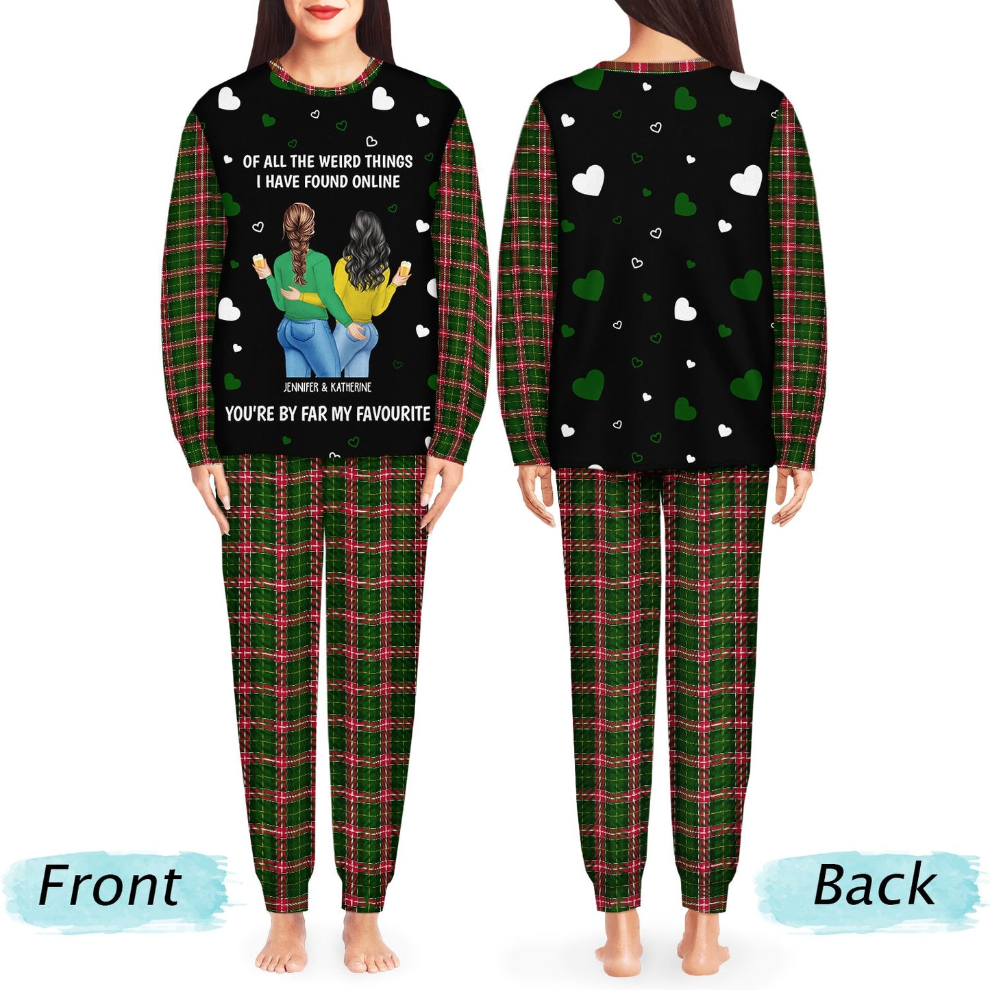 Couple Back Side You Are My Favourite By Far - Gift For Couples - Personalized Unisex Pajamas Set