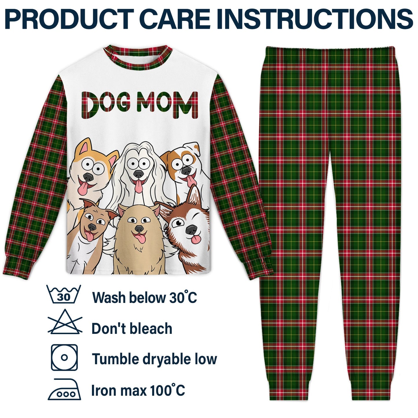 Dog Mom Dog Dad Cartoon Style - Gift For Dog Lovers - Personalized Unisex Pajamas Set