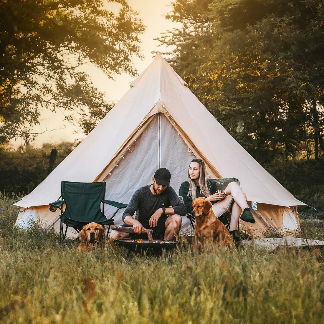 boutique camping CLASSIC CAMPING BELL TENT TIPI GLAMPING CANVAS
