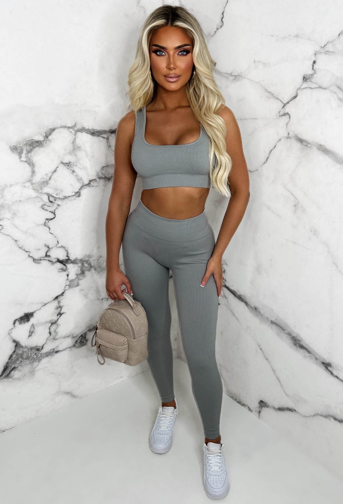 In This Together Grey Ultra Soft Ribbed Activewear Set
