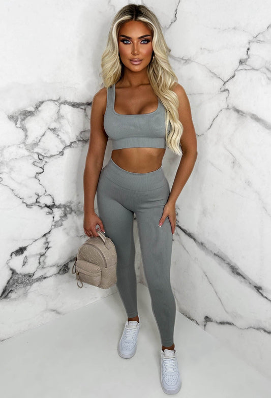 In This Together Grey Ultra Soft Ribbed Activewear Set