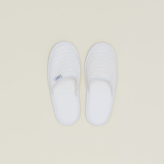 Simple Waffle Slippers - White