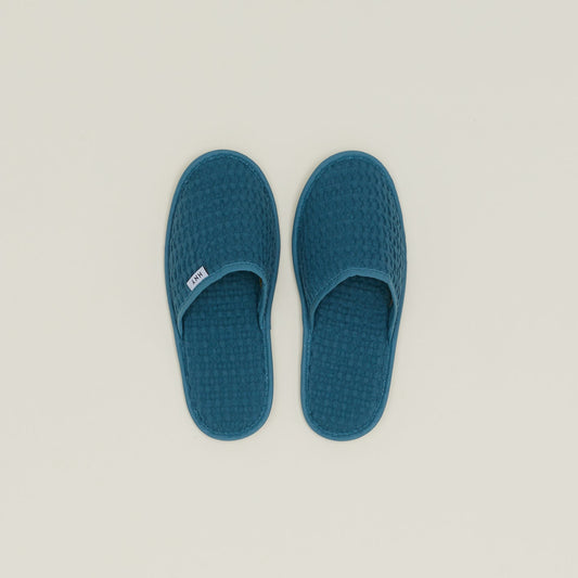 Simple Waffle Slippers - Peacock