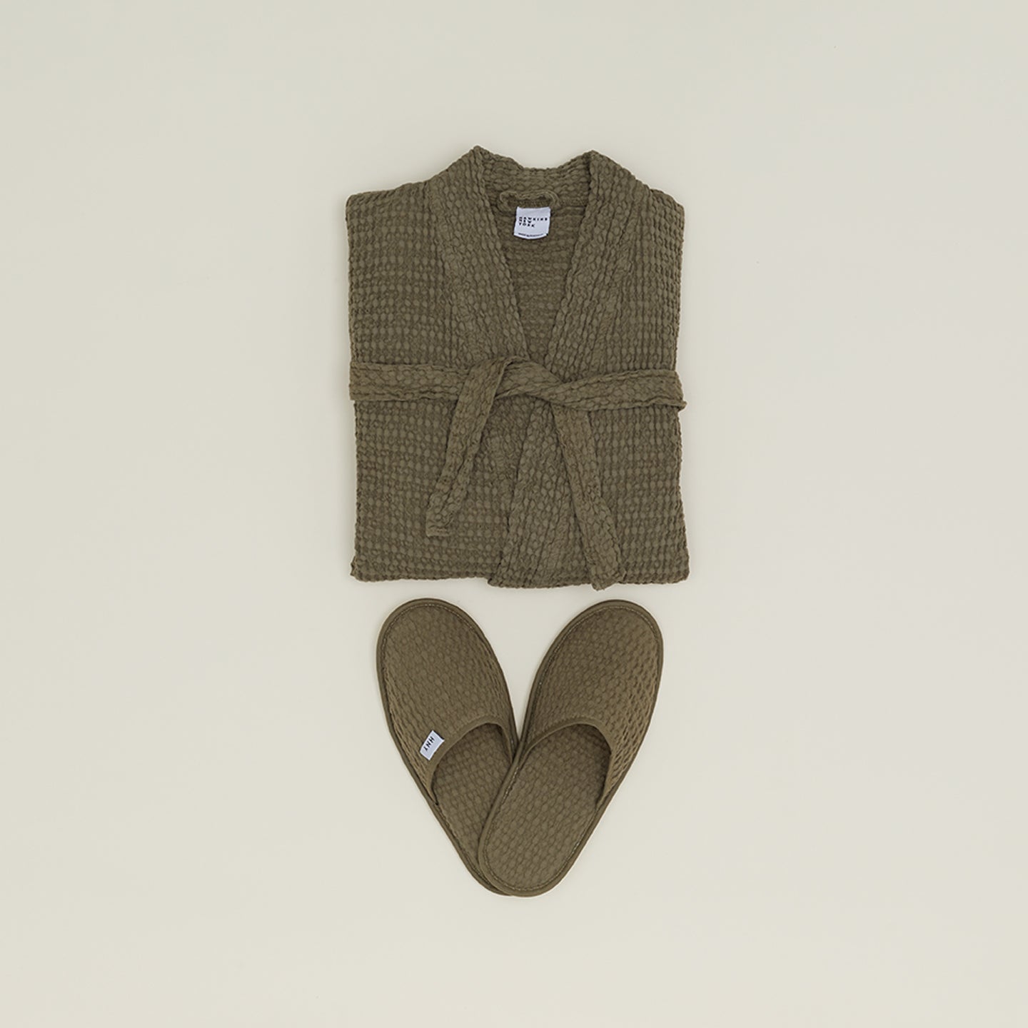 Simple Waffle Slippers - Olive