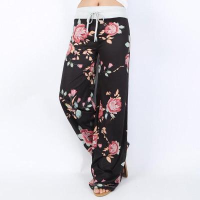 Womens Wide-Leg Palazzo-Style Vibrant Colorful Patterned Lounge Pants