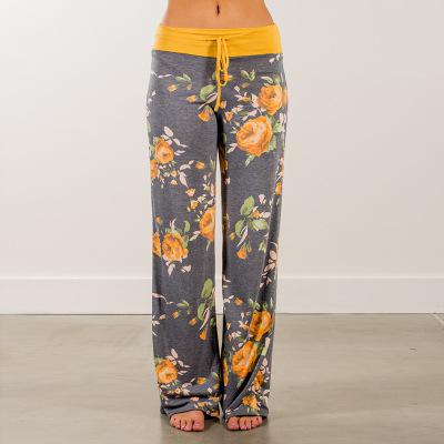 Womens Wide-Leg Palazzo-Style Vibrant Colorful Patterned Lounge Pants