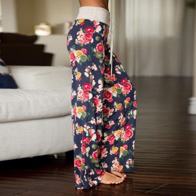 Womens Wide-Leg Palazzo-Style Vibrant Colorful Patterned Lounge Pants