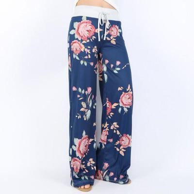 Womens Wide-Leg Palazzo-Style Vibrant Colorful Patterned Lounge Pants