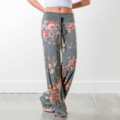 Womens Wide-Leg Palazzo-Style Vibrant Colorful Patterned Lounge Pants