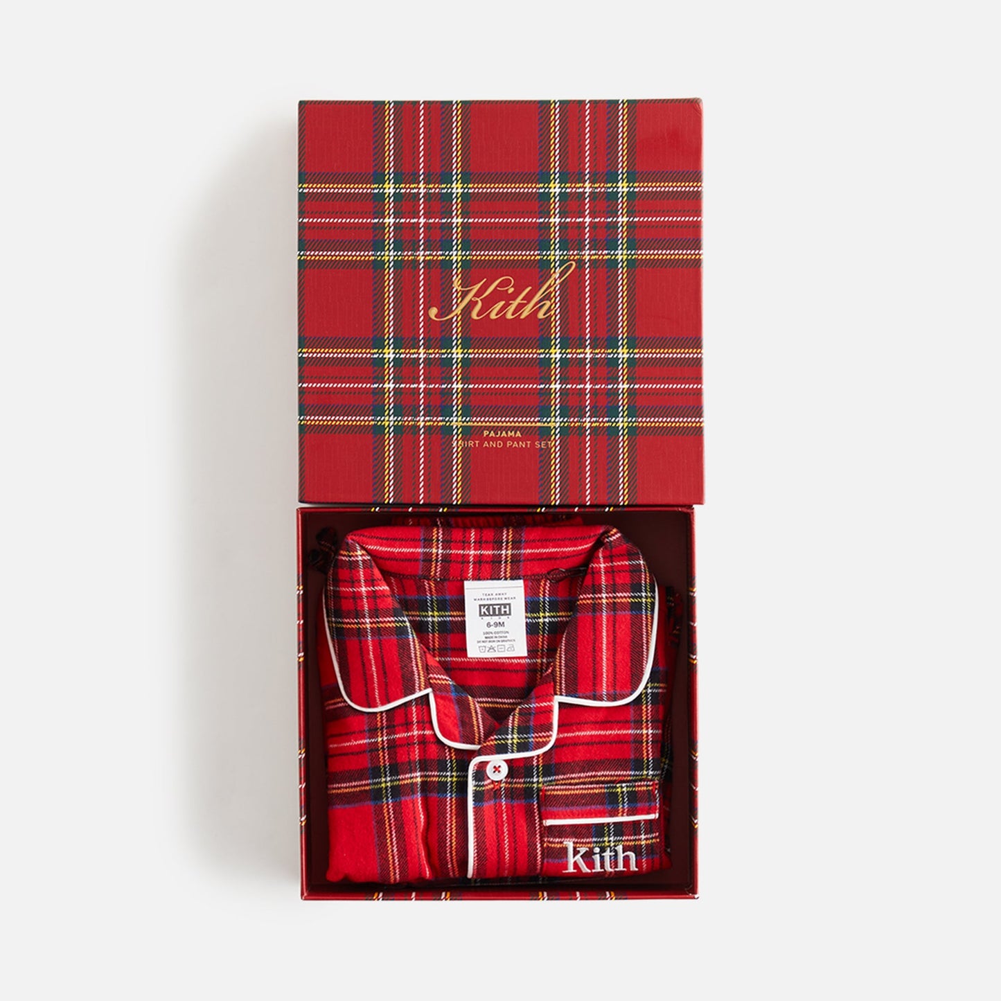 Kithmas Baby Brushed Cotton Plaid Pajama Set - Present