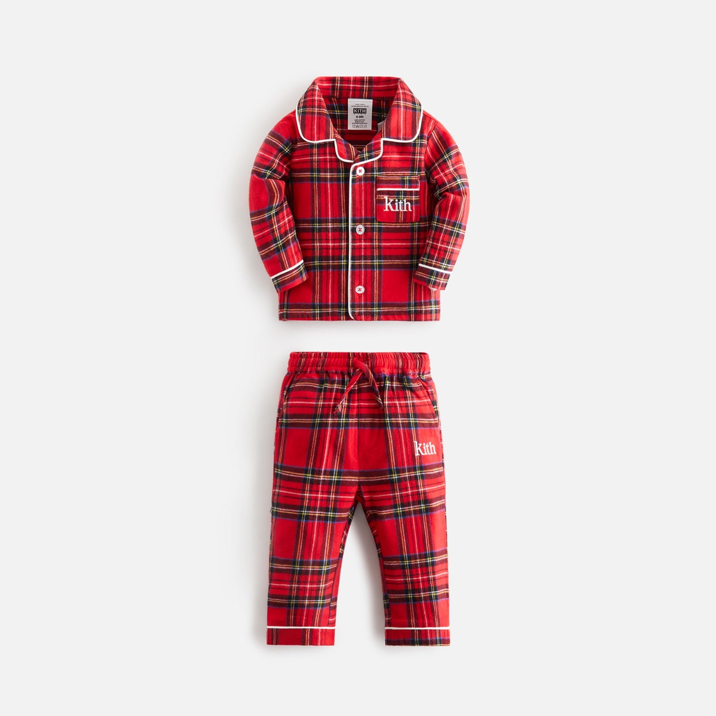Kithmas Baby Brushed Cotton Plaid Pajama Set - Present