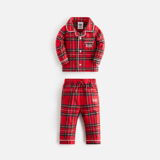 Kithmas Baby Brushed Cotton Plaid Pajama Set - Present