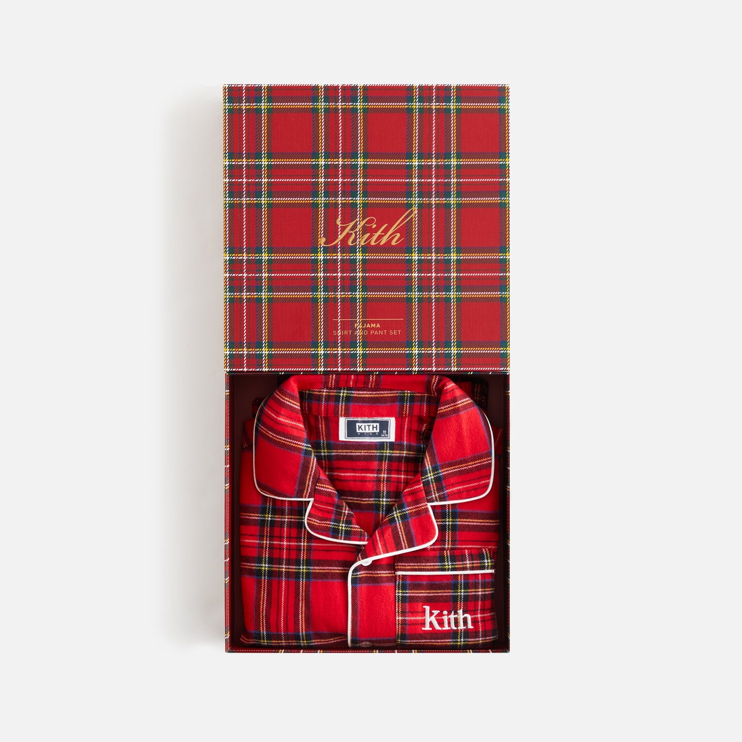 Kithmas Kids Brushed Cotton Plaid Pajama Set - Present