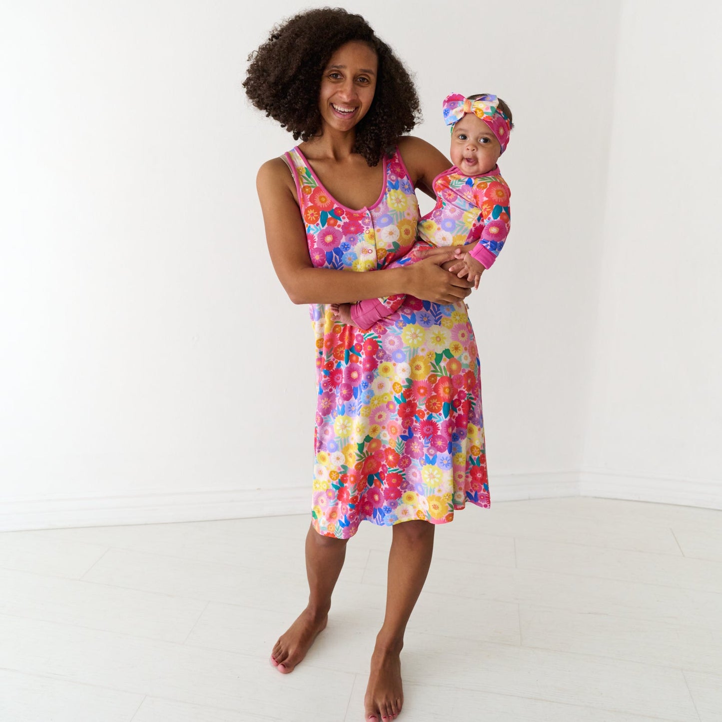 Rainbow Blooms Women's Sleeveless Nightgown