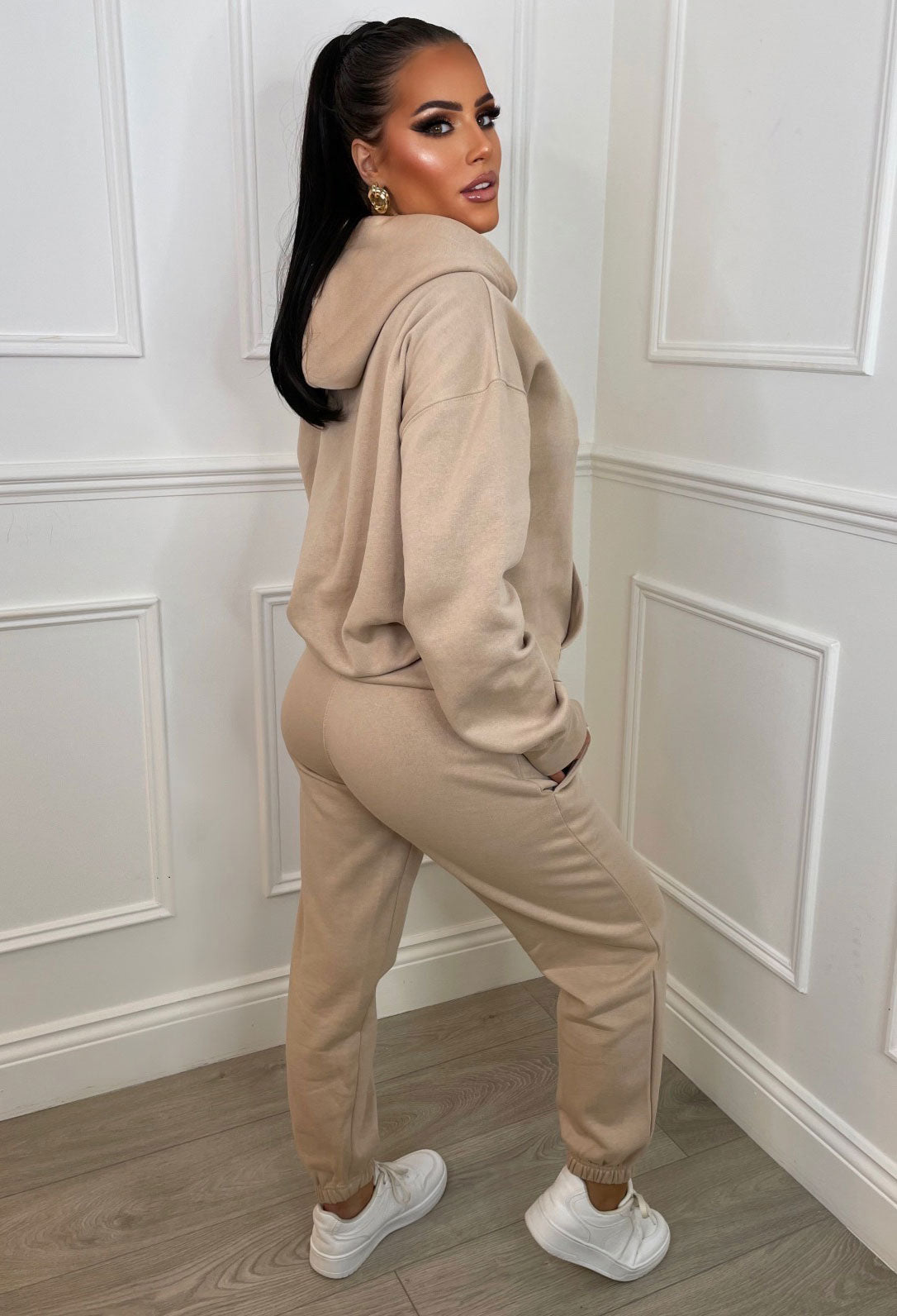 Ltd Edition Stone Embroidered Hooded Two-Piece Loungewear Set