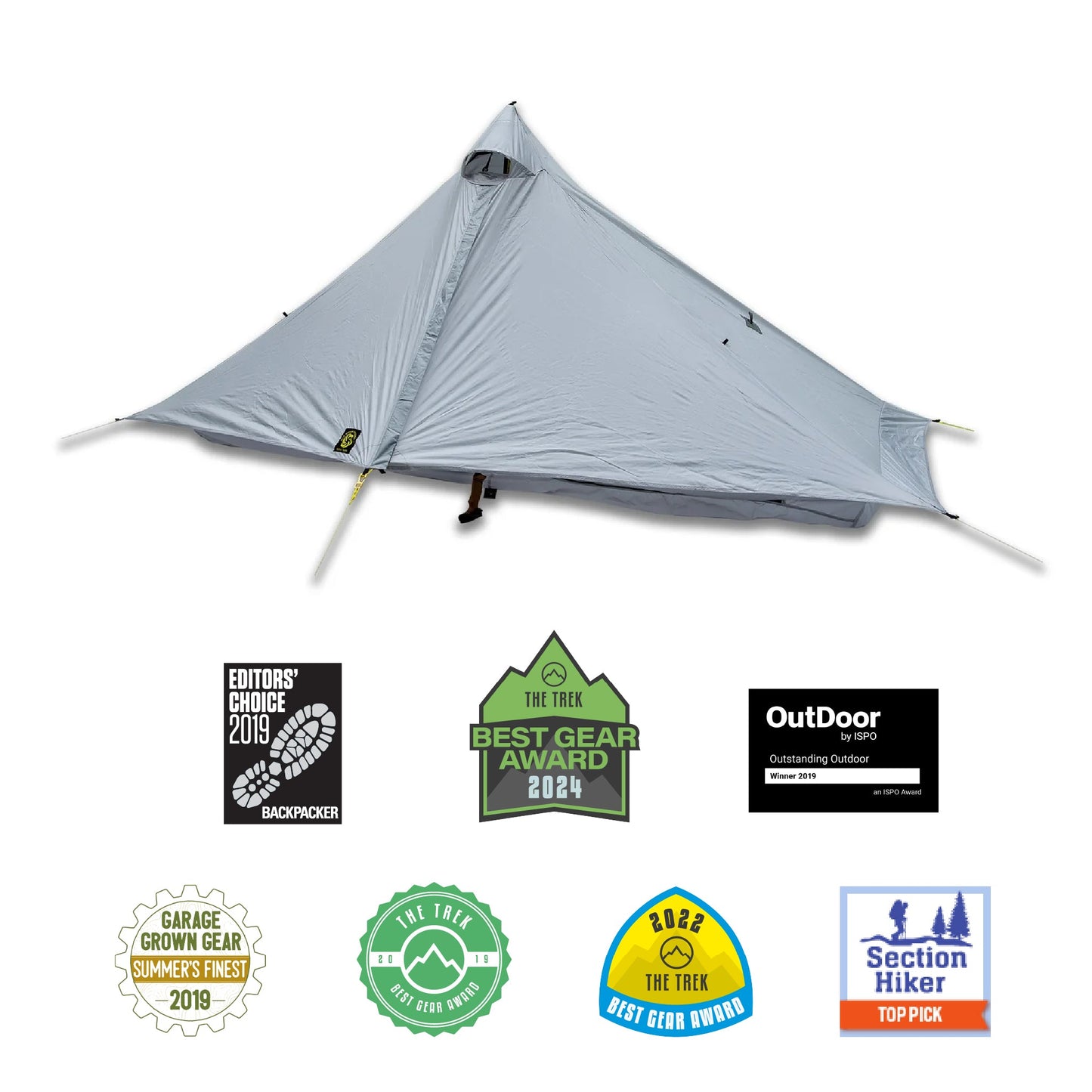 Six Moon Designs Lunar Solo in Gray Showing awards