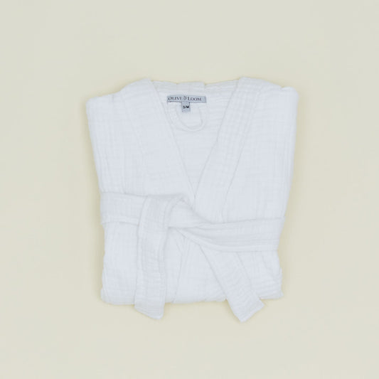 Cotton Gauze Bathrobe - White